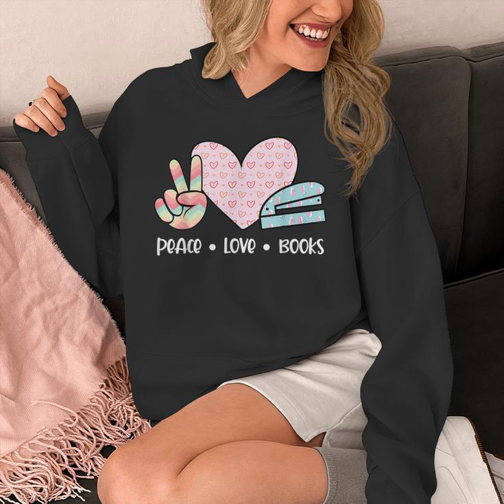 Peace Love Books Reading Unisex Hoodie