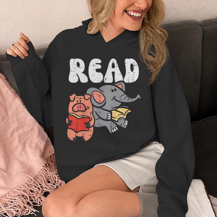 Pig Elephant Reading Cute Book Lover Bookworm Boys Girls Kid Unisex Hoodie Pig Elephant Reading Cute Book Lover Bookworm Boys Girls Kid Unisex Hoodie