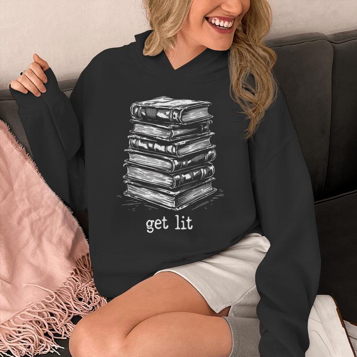 Quirky Book Nerd Get Lit Humor Bookworm Classic Distressed Unisex Hoodie Quirky Book Nerd Get Lit Humor Bookworm Classic Distressed Unisex Hoodie