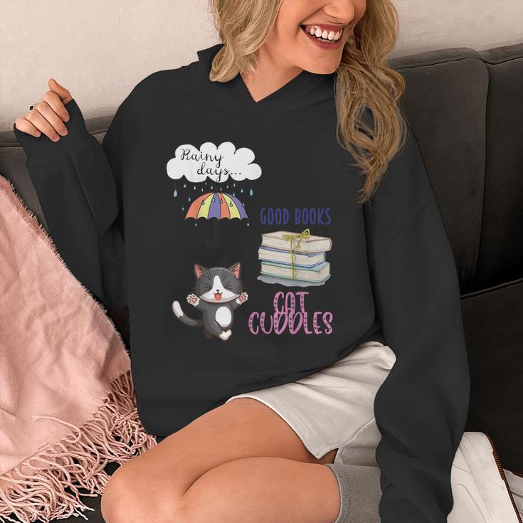 Rain Drops Rainy Days Umbrella Good Books Cute Cat Cuddles For Men Women Unisex Hoodie Rain Drops Rainy Days Umbrella Good Books Cute Cat Cuddles For Men Women Unisex Hoodie