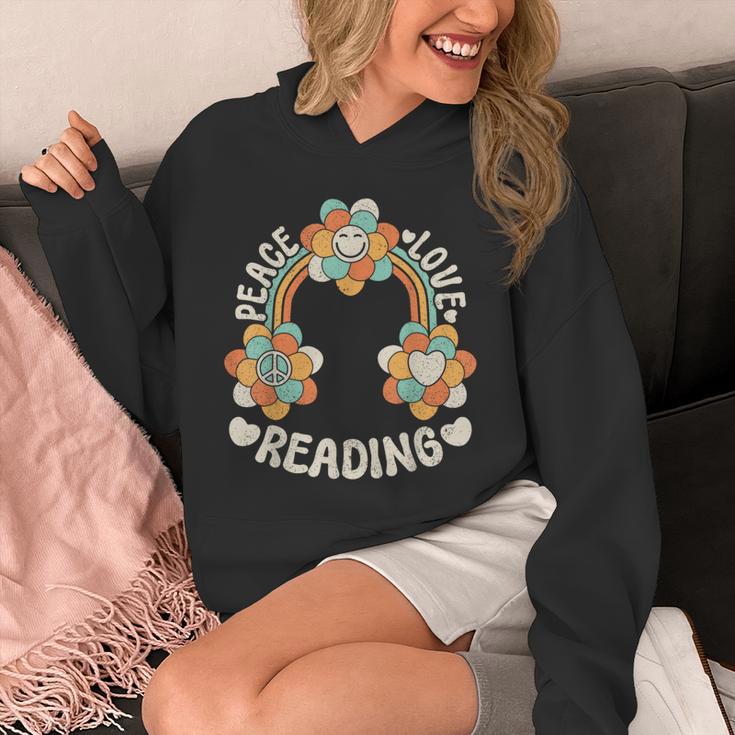 Rainbow Groovy Book Lover Outfit Hippie Peace Love Reading Unisex Hoodie Rainbow Groovy Book Lover Outfit Hippie Peace Love Reading Unisex Hoodie