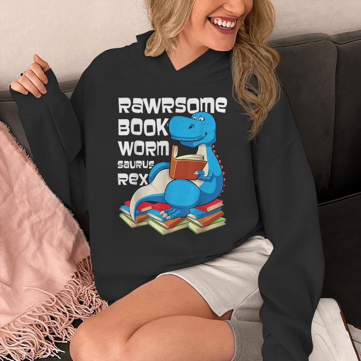Rawrsome Bookworm Dinosaur T-Rex Book Reading Boys Unisex Hoodie