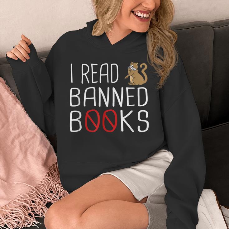 I Read Banned Books Cat Reading A Books Men Women Unisex Hoodie