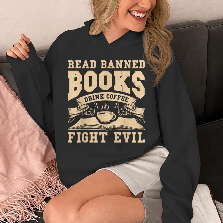 Read Banned Books Drink Coffee Fight Evil Unisex Hoodie Read Banned Books Drink Coffee Fight Evil Unisex Hoodie