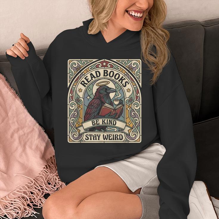 Read Books Be Kind Stay Weird Raven Tarot Reading Coffee Unisex Hoodie