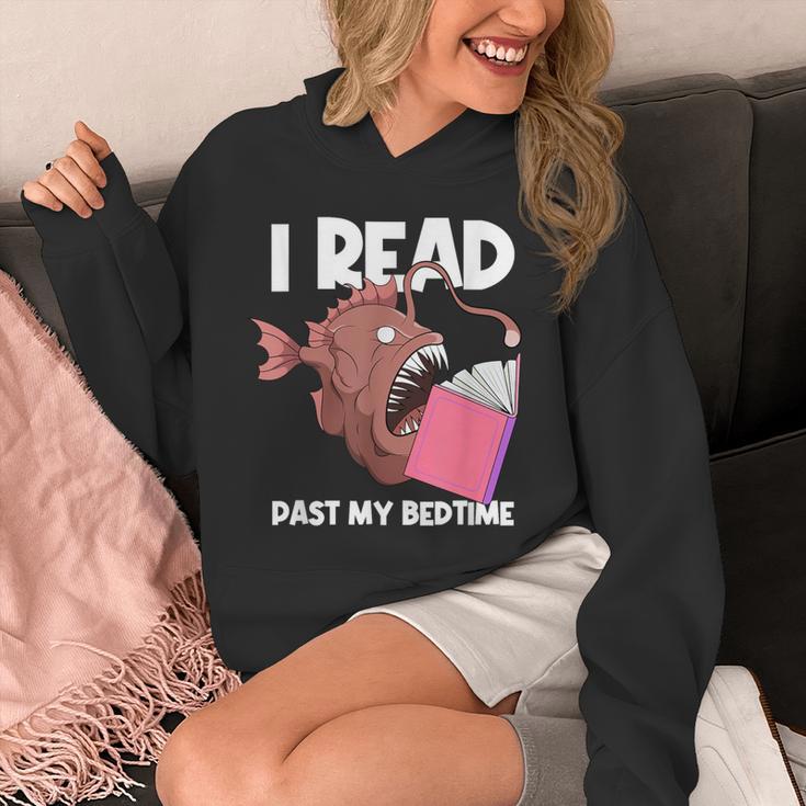 I Read Past My Bed Time Librarian Book Reading Anglerfish Unisex Hoodie
