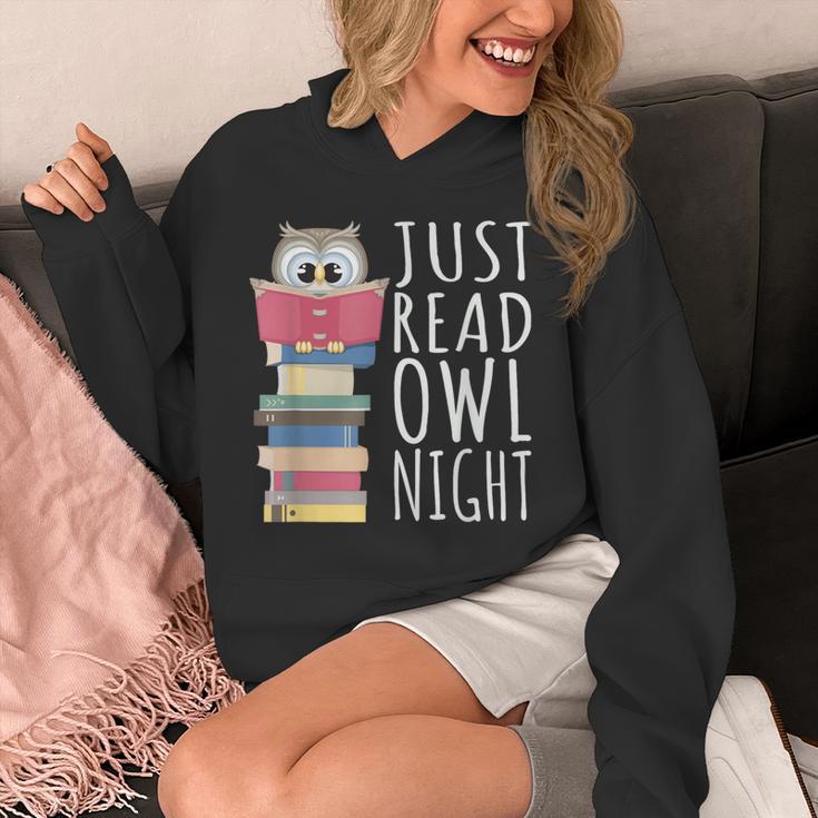 Reading Book Bookworm Kawaii Library Just Read Owl Night Unisex Hoodie