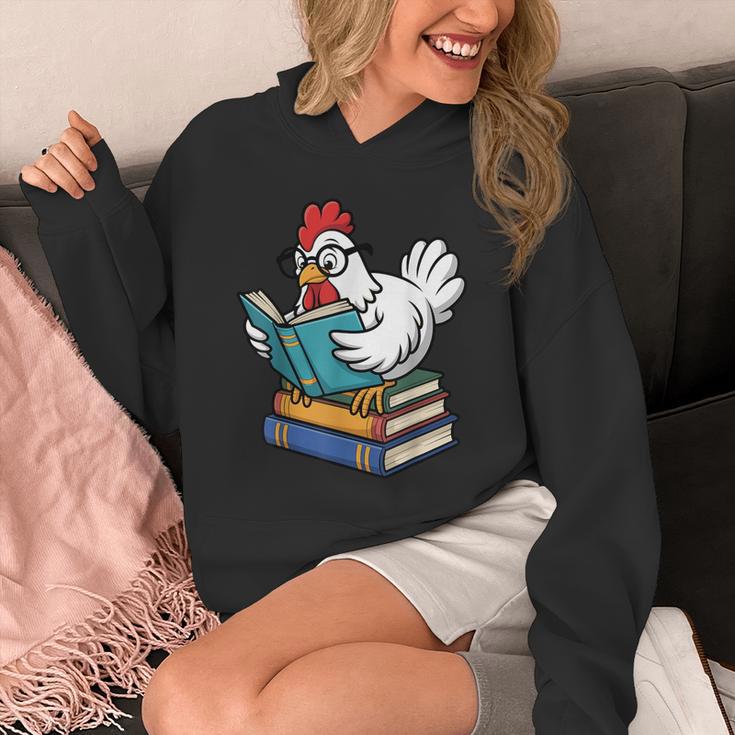 Reading Chicken Bookworm Cute Chicken With Glasses Books Unisex Hoodie Reading Chicken Bookworm Cute Chicken With Glasses Books Unisex Hoodie