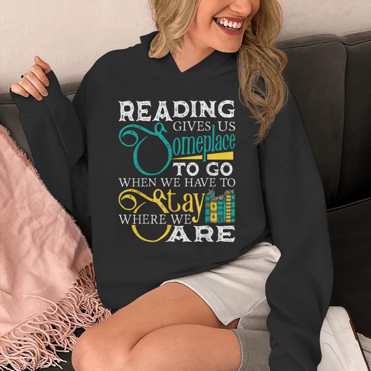 Reading Gives Us Someplace To Go Book Lover Teacher Bookworm Men Women Kids Unisex Hoodie Reading Gives Us Someplace To Go Book Lover Teacher Bookworm Men Women Kids Unisex Hoodie