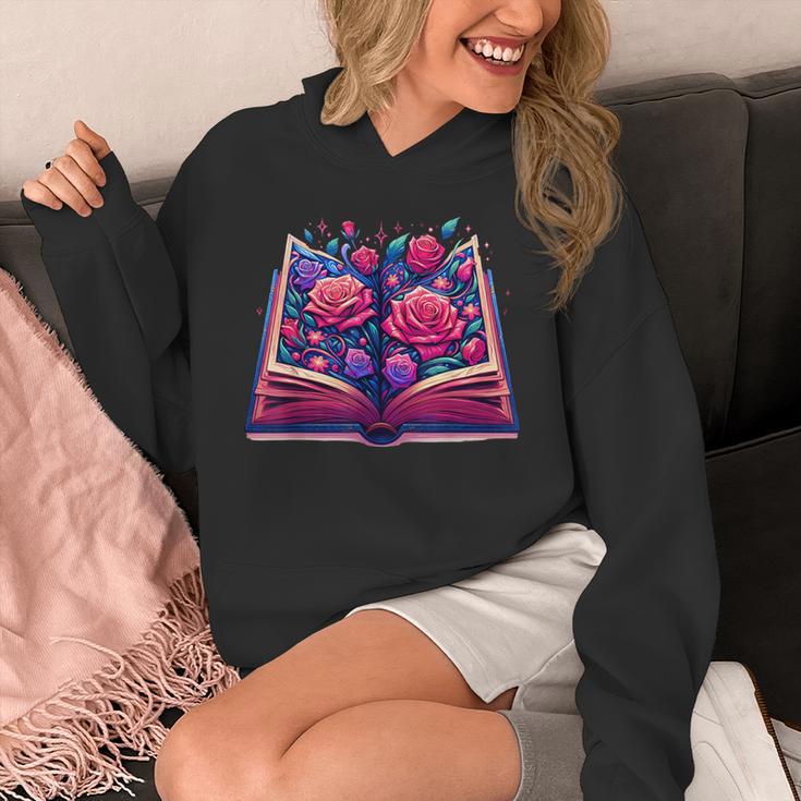 Reading Lover Librarian Book Lovers Flowers English Roses Unisex Hoodie