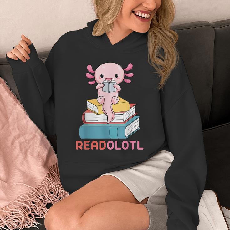Readolotl Cute Read Axolotl Book Lover Librarian Bookworm Unisex Hoodie