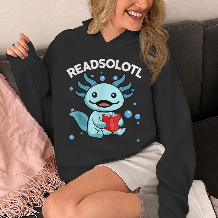 Readsolotl Cute Axolotl Read Book Ambystoma Mexicanum Kids Unisex Hoodie