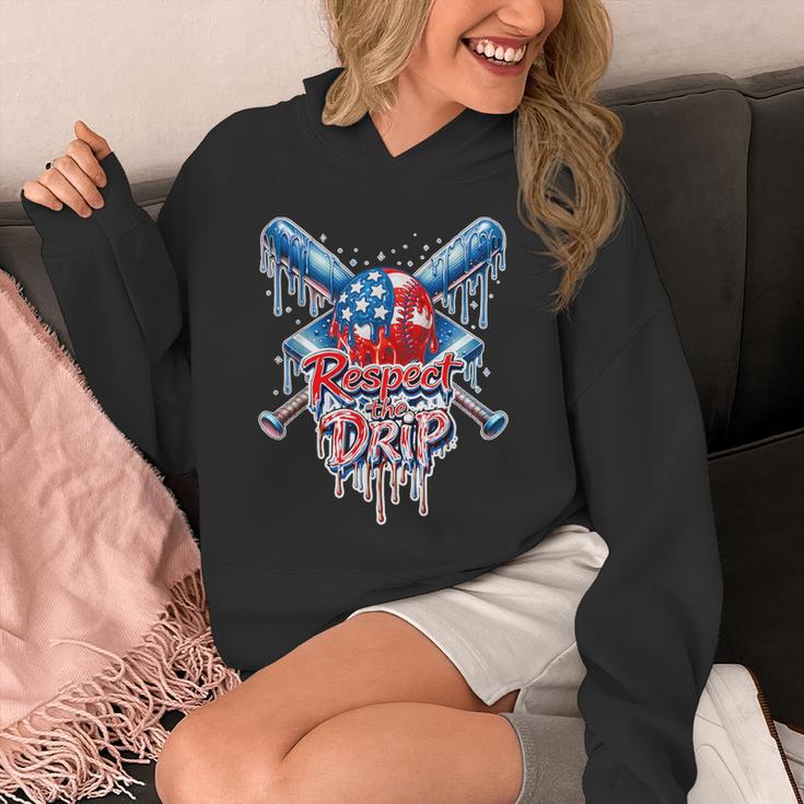 Respect The Drip Baseball American Flag Ice Cream Drip Youth Unisex Hoodie Respect The Drip Baseball American Flag Ice Cream Drip Youth Unisex Hoodie