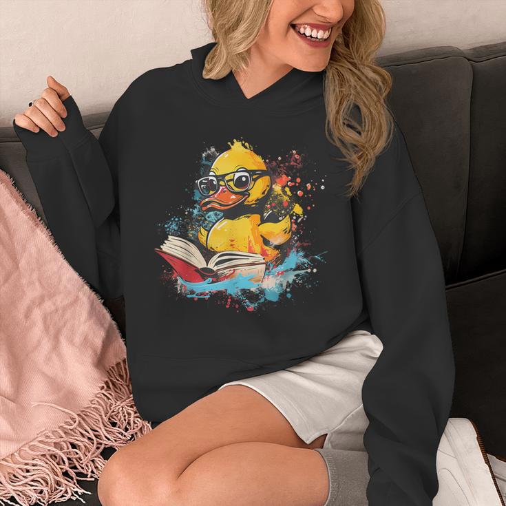Rubber Duck Reading Book Rubber Duckie Rubber Duckling Unisex Hoodie