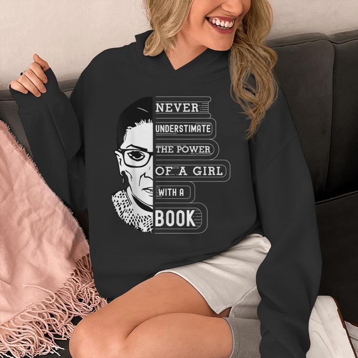 Ruth Bader Ginsburg Shirt Girl With A Book Political Resist Unisex Hoodie