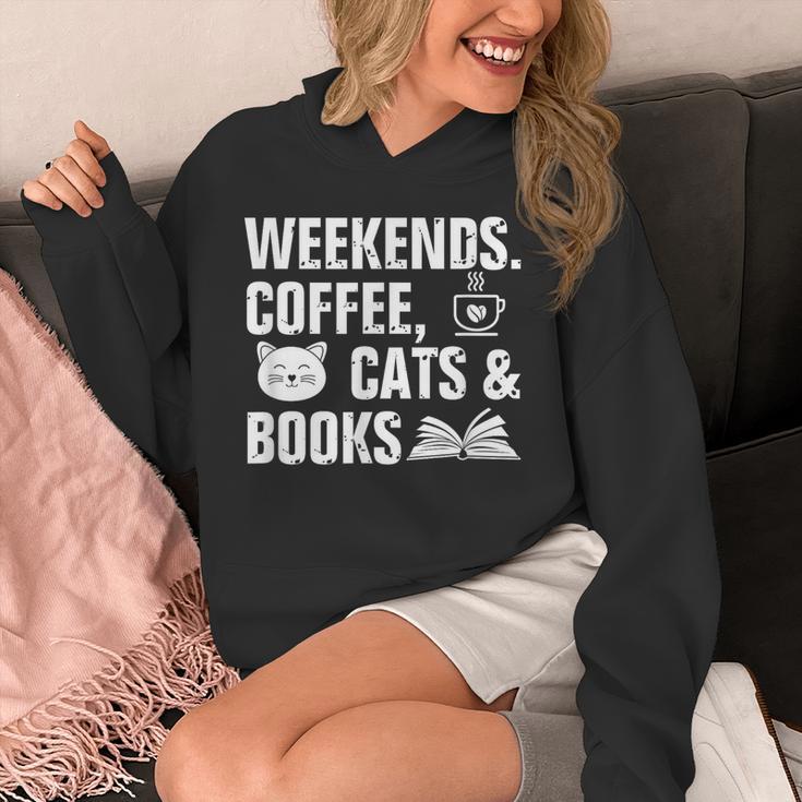Weekends Coffee Cats And Books Unisex Hoodie