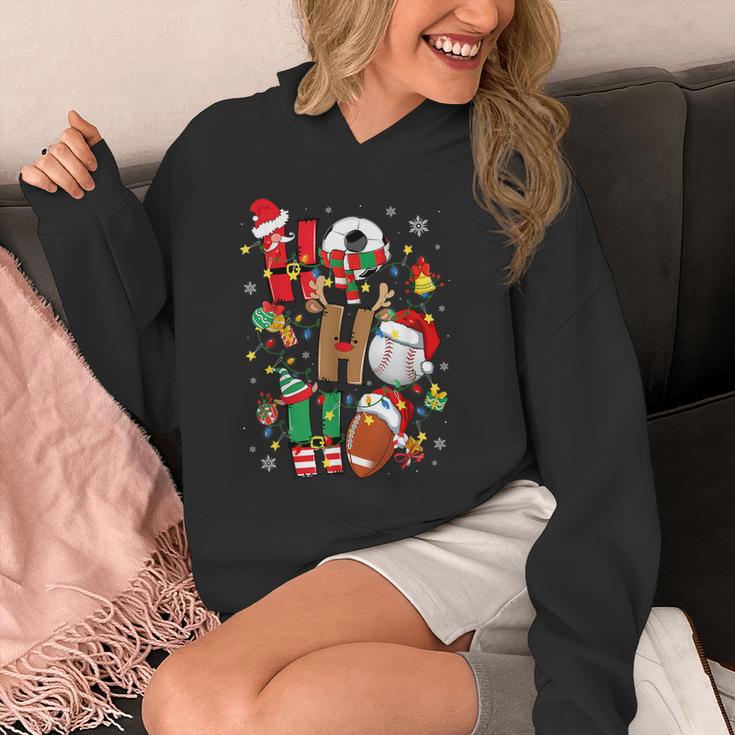 Santa Baseball Football Soccer Pajamas Ho Ho Christmas Xmas Unisex Hoodie Santa Baseball Football Soccer Pajamas Ho Ho Christmas Xmas Unisex Hoodie