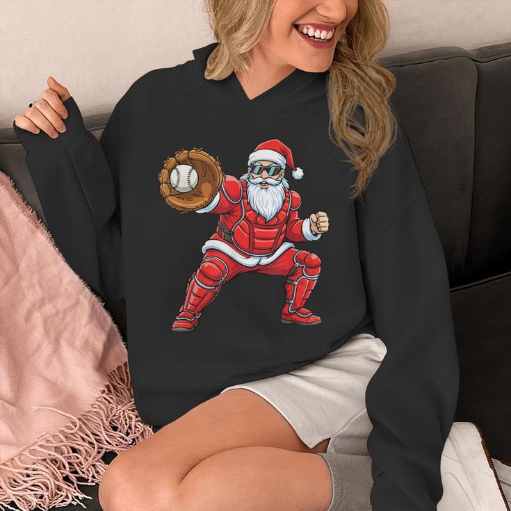 Santa Playing Baseball Baseball Lover Baseballer Xmas Unisex Hoodie
