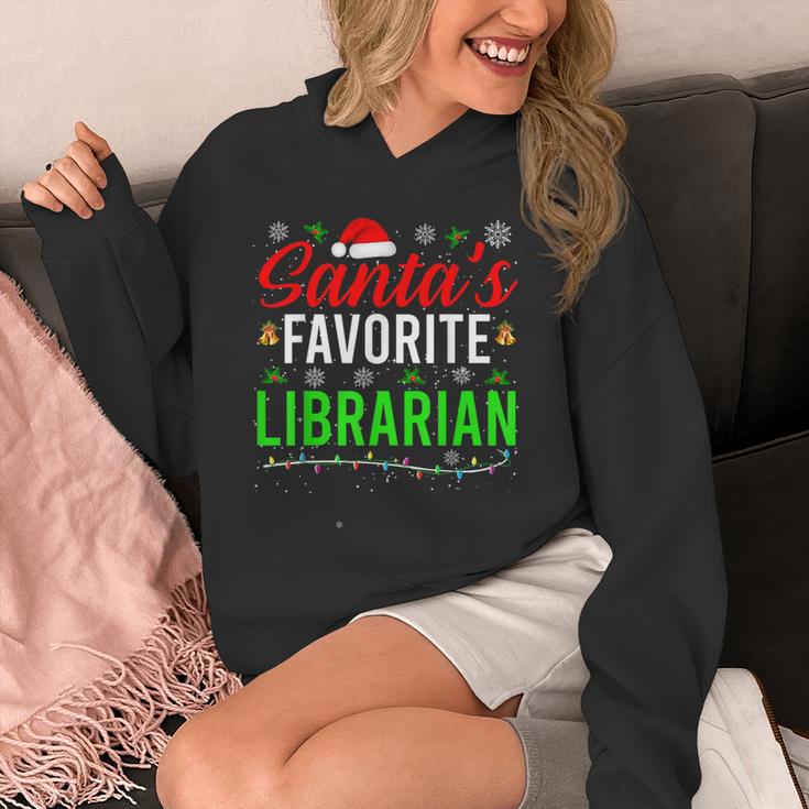 Santa's Favorite Librarian Cute Book Lover Christmas Unisex Hoodie