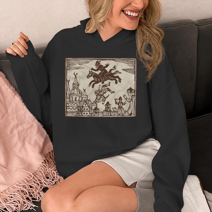 Satanic Occult Midnight Ride ゴスホラー 美的 木版画 長袖tシャツ パーカー