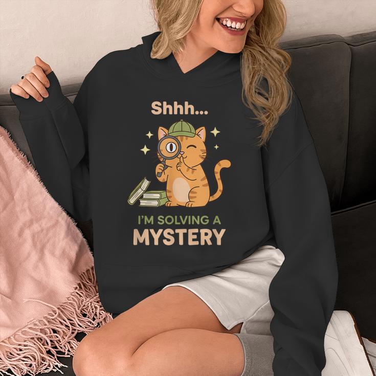 Shhh I'm Solving A Mystery Cat Detective Book Lover Unisex Hoodie