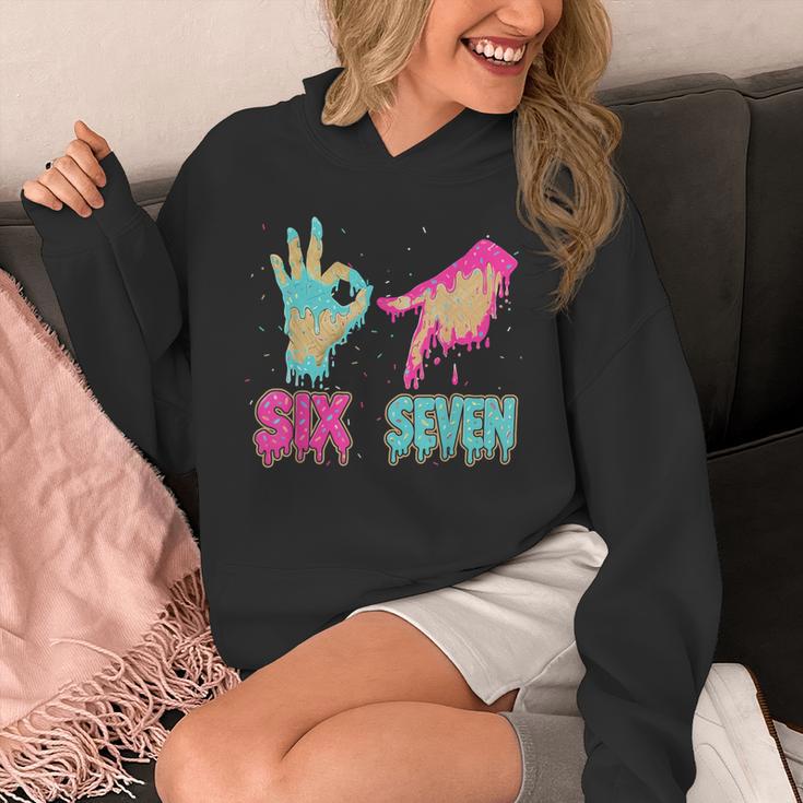 Six Seven 67 Meme Ice Cream Drip Baseball For Boy Kids Unisex Hoodie