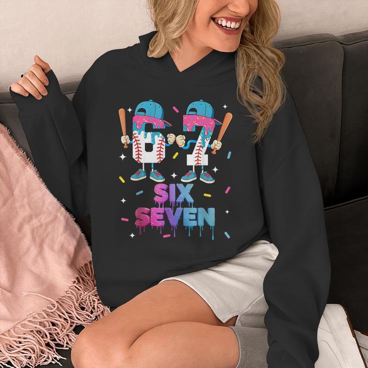 Six Seven Baseball Ice Cream Drip 6 7 Meme Gen Alpha Slang Unisex Hoodie