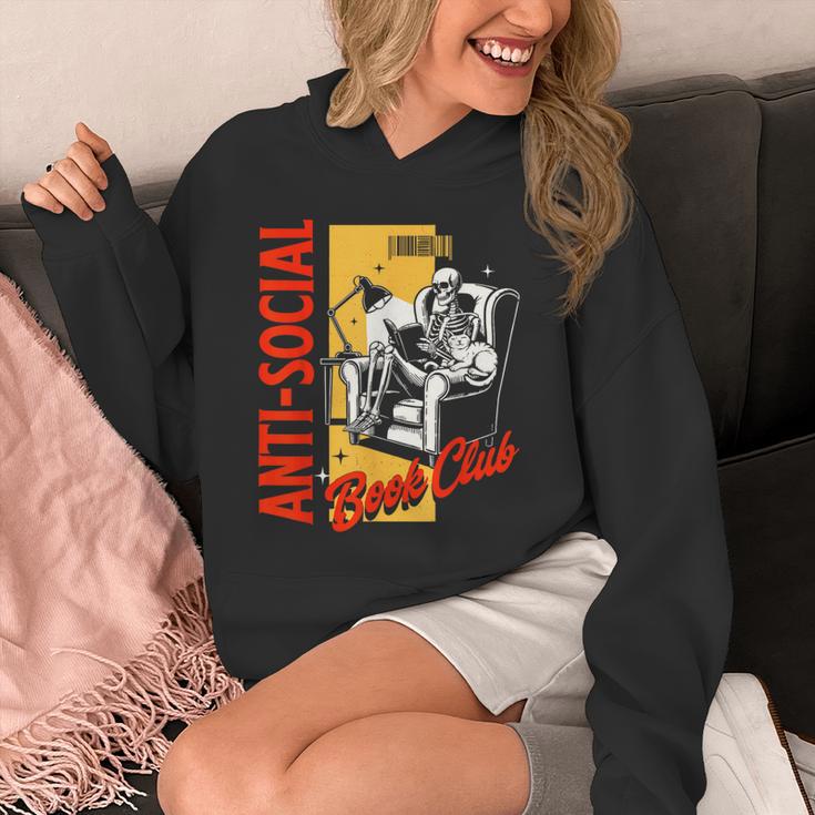 Skeleton Reads a Book Anti Social Book Club Unisex Hoodie
