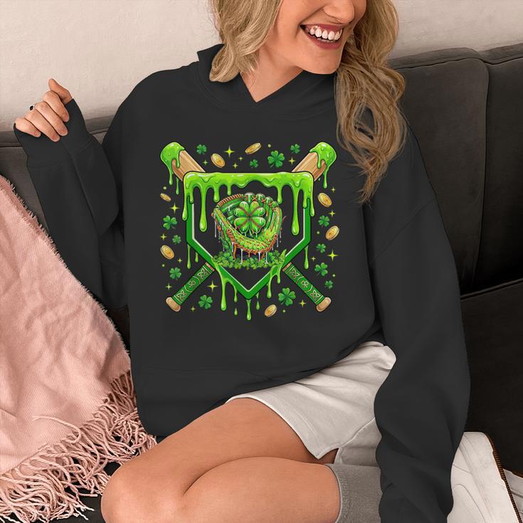 St Patricks Day Baseball Ice Cream Shamrock Baseball Player Unisex Hoodie