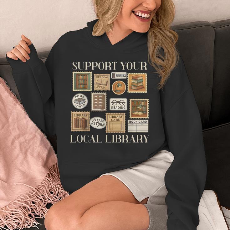 Stamp Support Your Local Library Book Reader Lover Bookworm Unisex Hoodie Stamp Support Your Local Library Book Reader Lover Bookworm Unisex Hoodie
