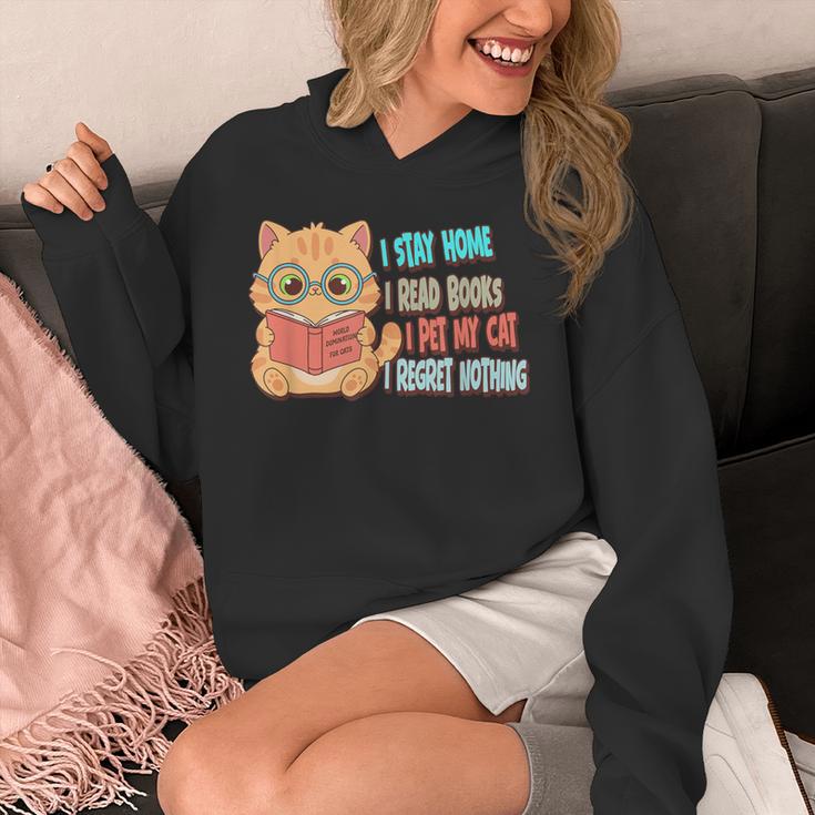Stay Home Read Books Pet My Cat Regret Nothing Cats Book Unisex Hoodie Stay Home Read Books Pet My Cat Regret Nothing Cats Book Unisex Hoodie