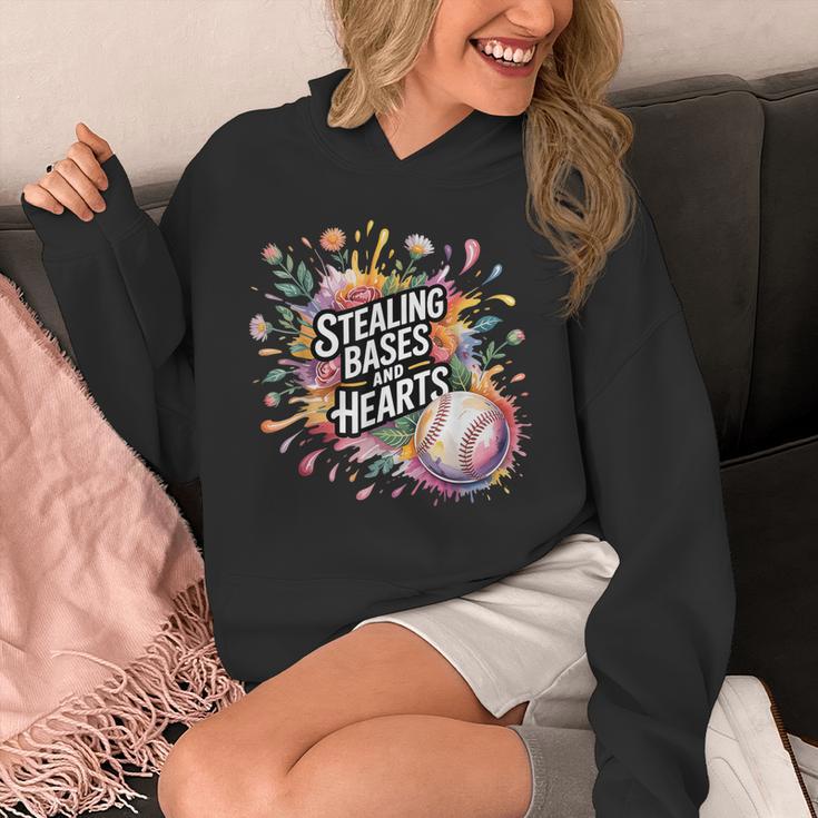Stealing Bases And Hearts Baseball Puns Sports Unisex Hoodie Stealing Bases And Hearts Baseball Puns Sports Unisex Hoodie