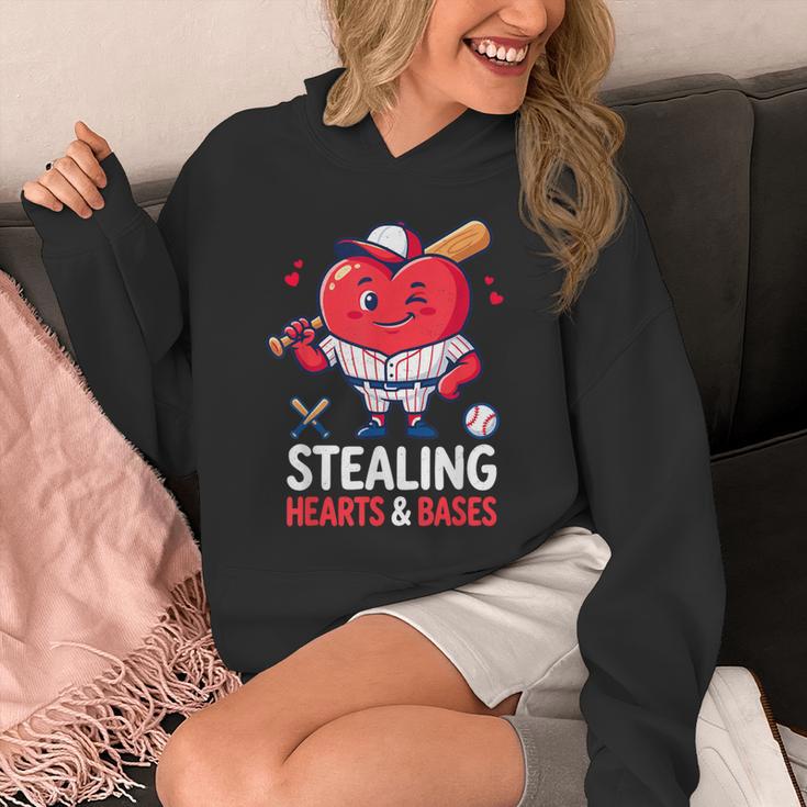 Stealing Hearts And Bases Baseball Player Valentine's Day Unisex Hoodie