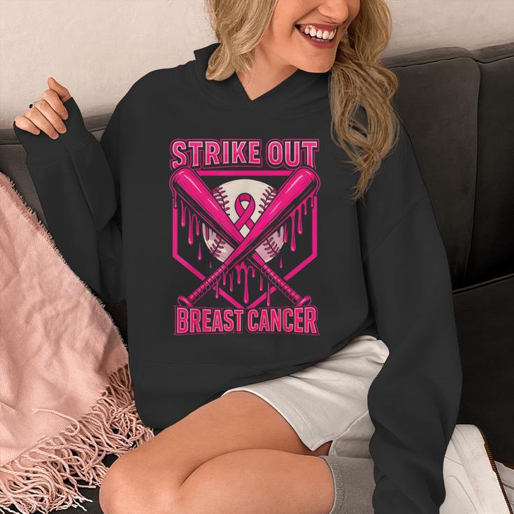 Strike Out Breast Cancer Baseball Ice Cream Drip Unisex Hoodie Strike Out Breast Cancer Baseball Ice Cream Drip Unisex Hoodie
