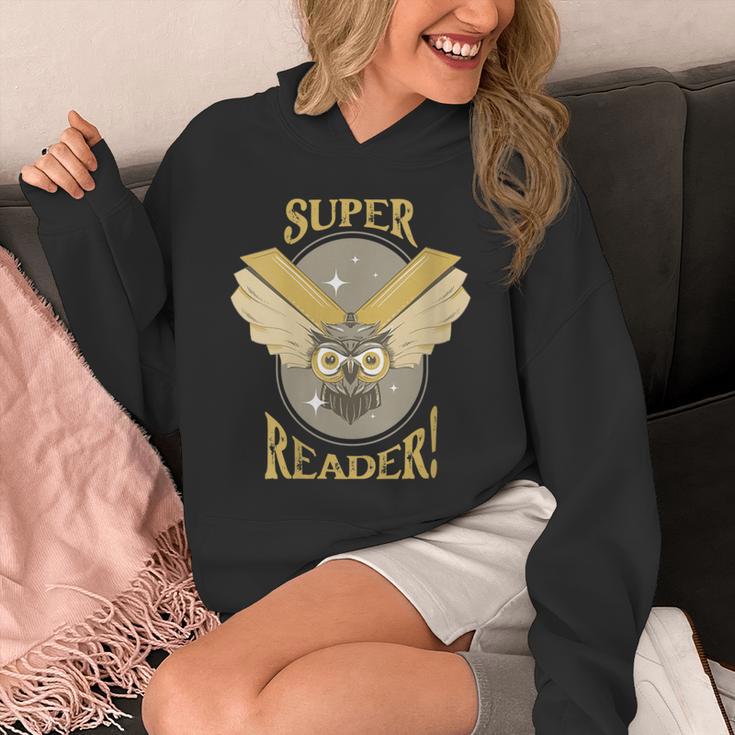 Super Reader Owl Bookmarks Reading Librarian Nocturnal Book Unisex Hoodie
