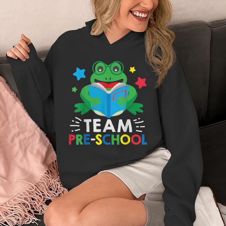 Team Pre-School Reading Frog Back To School Book Lover Unisex Hoodie