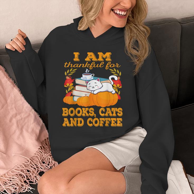I Am Thankful For Books Cats And Coffee Thanksgiving Unisex Hoodie I Am Thankful For Books Cats And Coffee Thanksgiving Unisex Hoodie