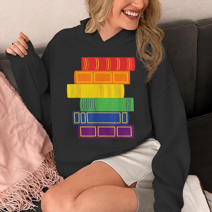 Threadless Grey Sky Chai Rainbow Book Pride Stack Graphic Unisex Hoodie