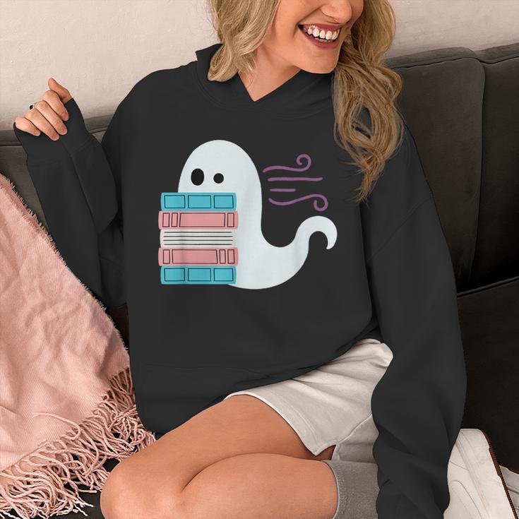 Threadless Grey Sky Chai Trans Book Pride Ghost Graphic Unisex Hoodie