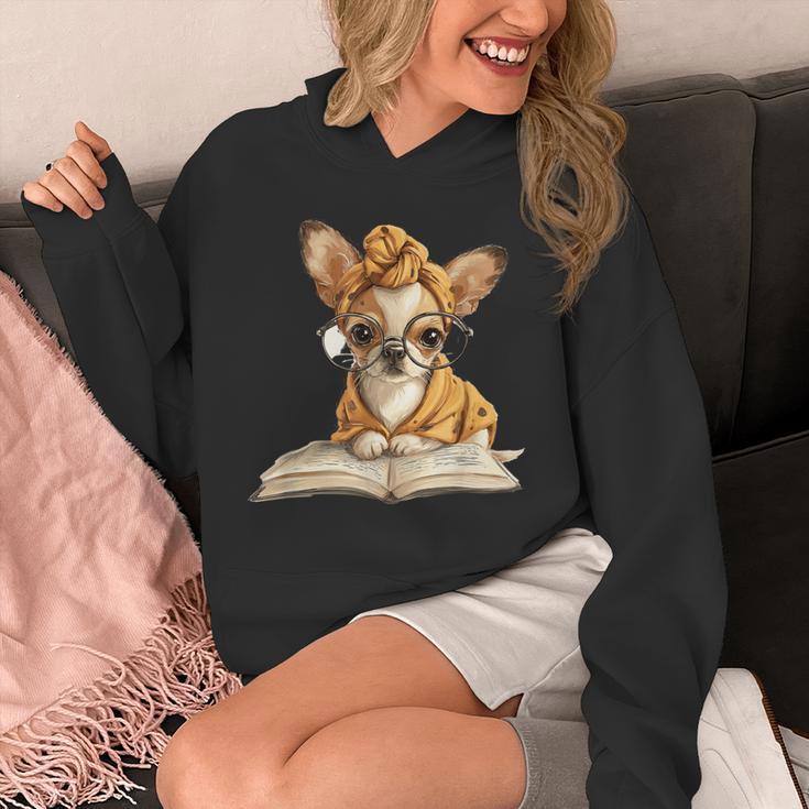 Tiny Puppy Open Book Reading Dog Lover Graphic Round Glasses Unisex Hoodie Tiny Puppy Open Book Reading Dog Lover Graphic Round Glasses Unisex Hoodie