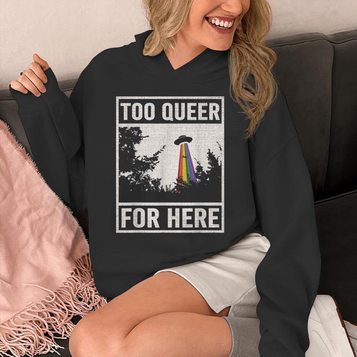 Too Queer For Here シャツ Gay Pride Alien Ufo パーカー