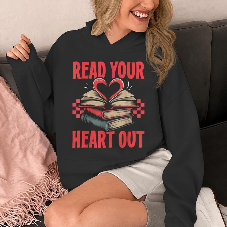 Valentine Book Read Your Heart Out Lover For Teens Kids Unisex Hoodie