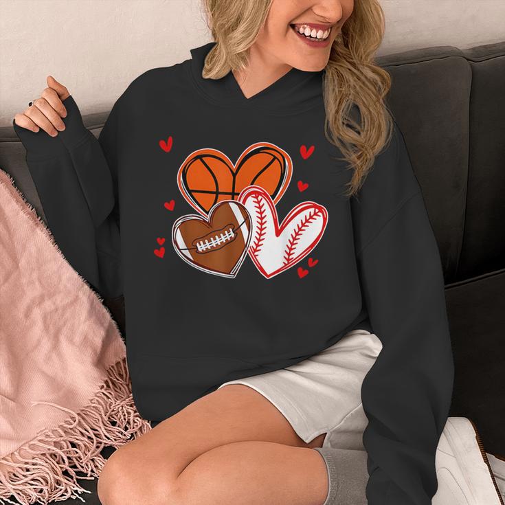 Valentines Baseball Basketball Football Heart Boy Men Unisex Hoodie Valentines Baseball Basketball Football Heart Boy Men Unisex Hoodie