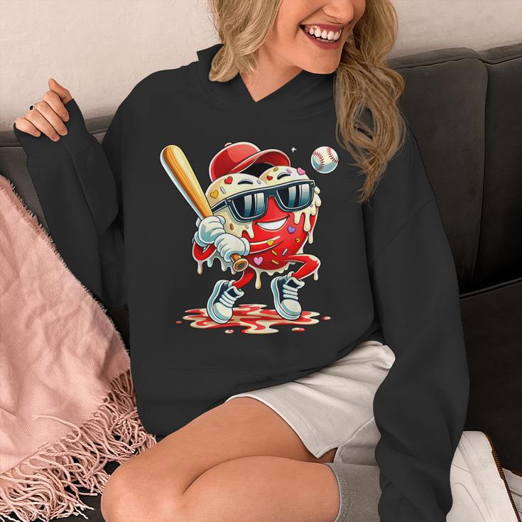Valentines Day Heart Baseball Drip Ice Cream Boys Kids Men Unisex Hoodie Valentines Day Heart Baseball Drip Ice Cream Boys Kids Men Unisex Hoodie