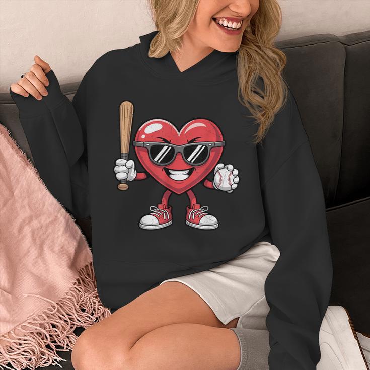 Valentines Day Heart Playing Baseball Boys Men Kids Girls Unisex Hoodie