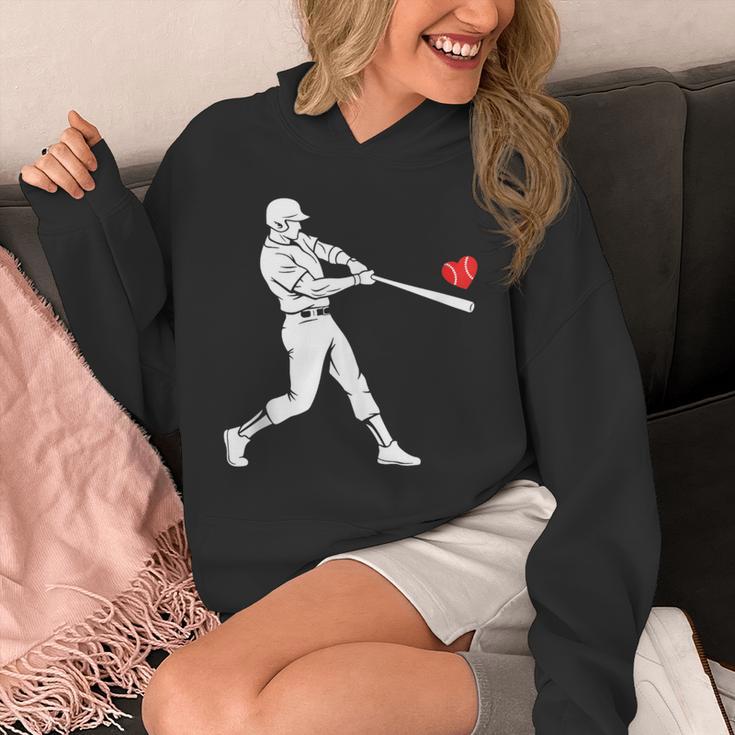 Valentines US Baseball Player Silhouette Heart Unisex Hoodie