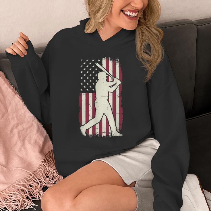Vintage American Flag Baseball Batter Patriotic Home Run Unisex Hoodie Vintage American Flag Baseball Batter Patriotic Home Run Unisex Hoodie
