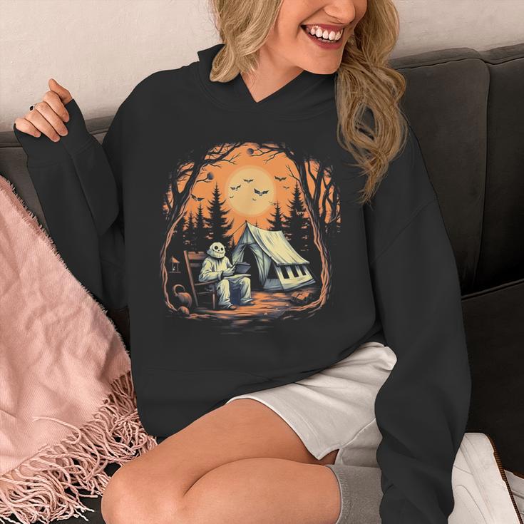 Vintage Ghost Book Reading Camping Gothic Halloween Teachers For Men Women Kids Unisex Hoodie
