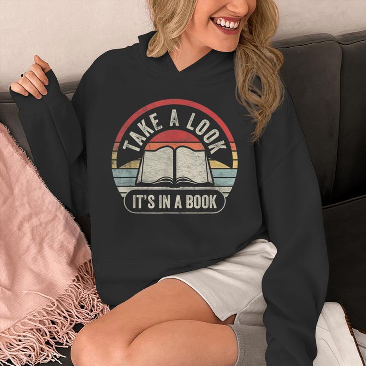 Vintage Retro Take A Look It's In A Book Bookworm Reading Unisex Hoodie Vintage Retro Take A Look It's In A Book Bookworm Reading Unisex Hoodie