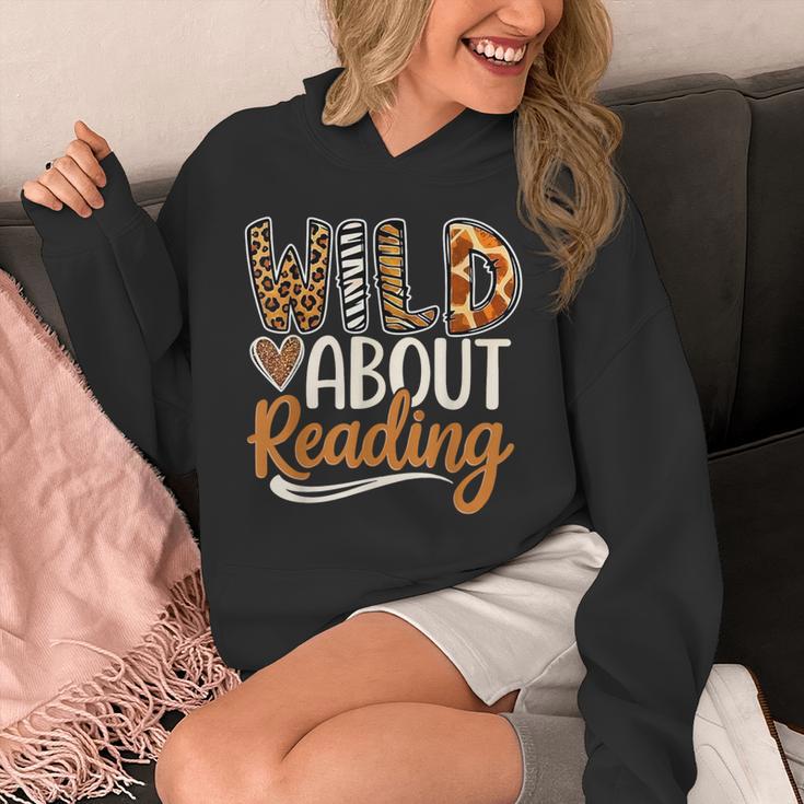 Wild About Reading Book Animal Children's Book Lover Teacher Unisex Hoodie